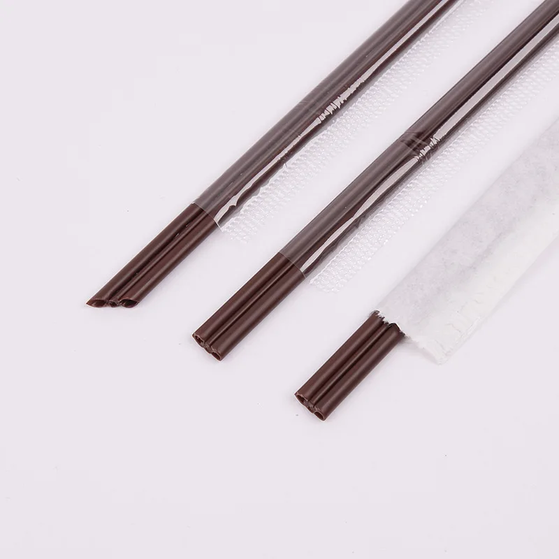 Atops Disposable coffee stir sticks plastic three hole straw for hot drink milk tea