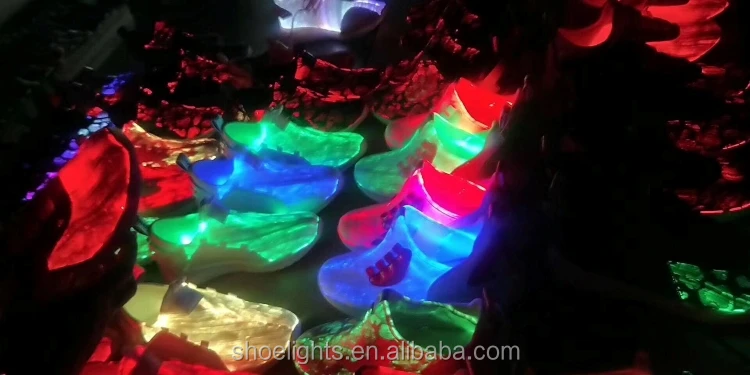 cheap shoes accessories charging Optical fiber colorful LED lighting shoes man women sneaker shoes
