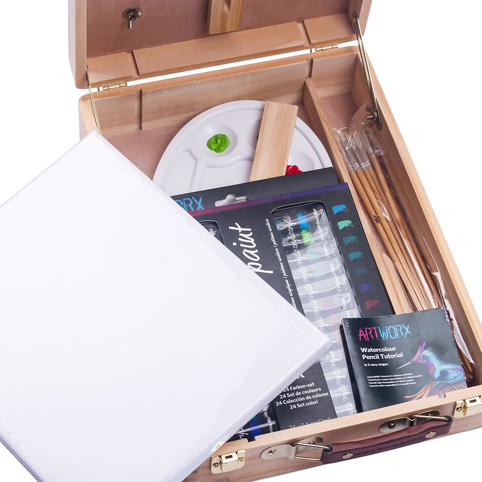 On line Best Seller 34pcs Wooden Easel Painting Art Set