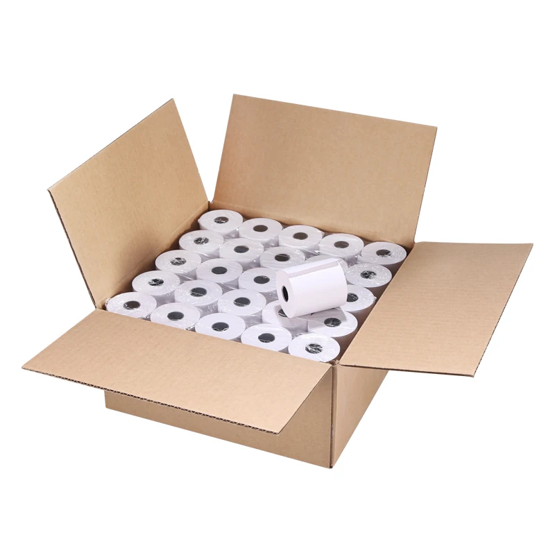 Low Price 80*80mm 49M Cash 70Gsm Register Till Receipt Tape Printing Papel Termico Pos Terminal Blank Thermal Paper Rolls