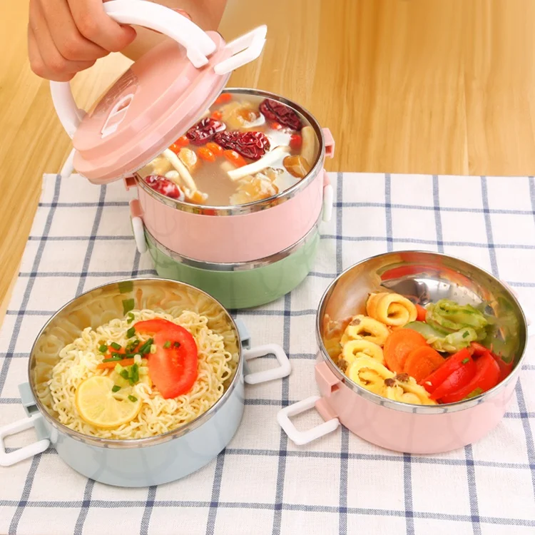1/2/3 Layer Bento Box Cute Lunch Box  Stainless Steel Thermos LunchBox