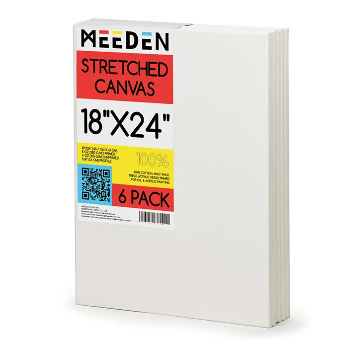 MEEDEN 280G 100% Cotton Wood Stretched Canvas Boards for Painting