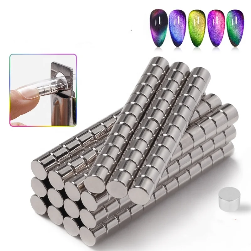 12pcs/bag Nail tool Powerful magnet cylindrical multi-functional cat eye magnet nail magnet