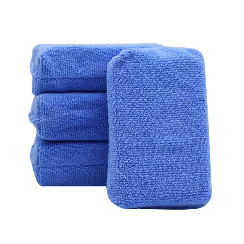 Car Detailing Microfiber Suede Cloth Nano Ceramic Coating Applicator Sponge Car Waxing Sponge Pads