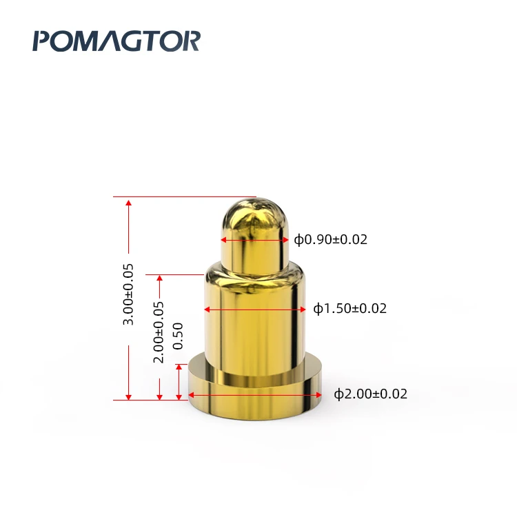 2.0x3.0 brass gold-plated 3U bluetooth headset SMT charging round head antenna thimble