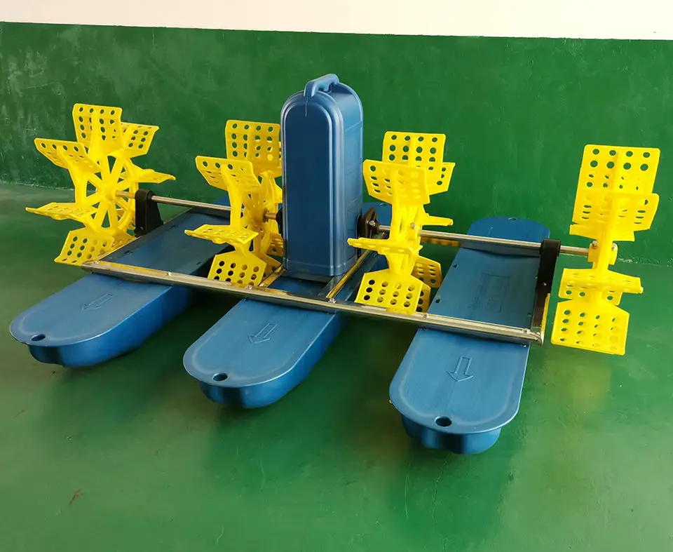 Free Spare Parts Fishing Farming 1.5Kw 220V 4 Impeller Water Paddle Wheel Aerators For Oxygen Increasing