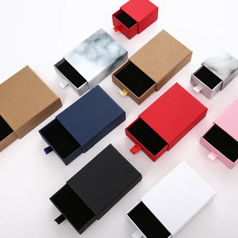 
Custom Luxury Black White Paper Jewelry Bracelet Box With Black Foam 