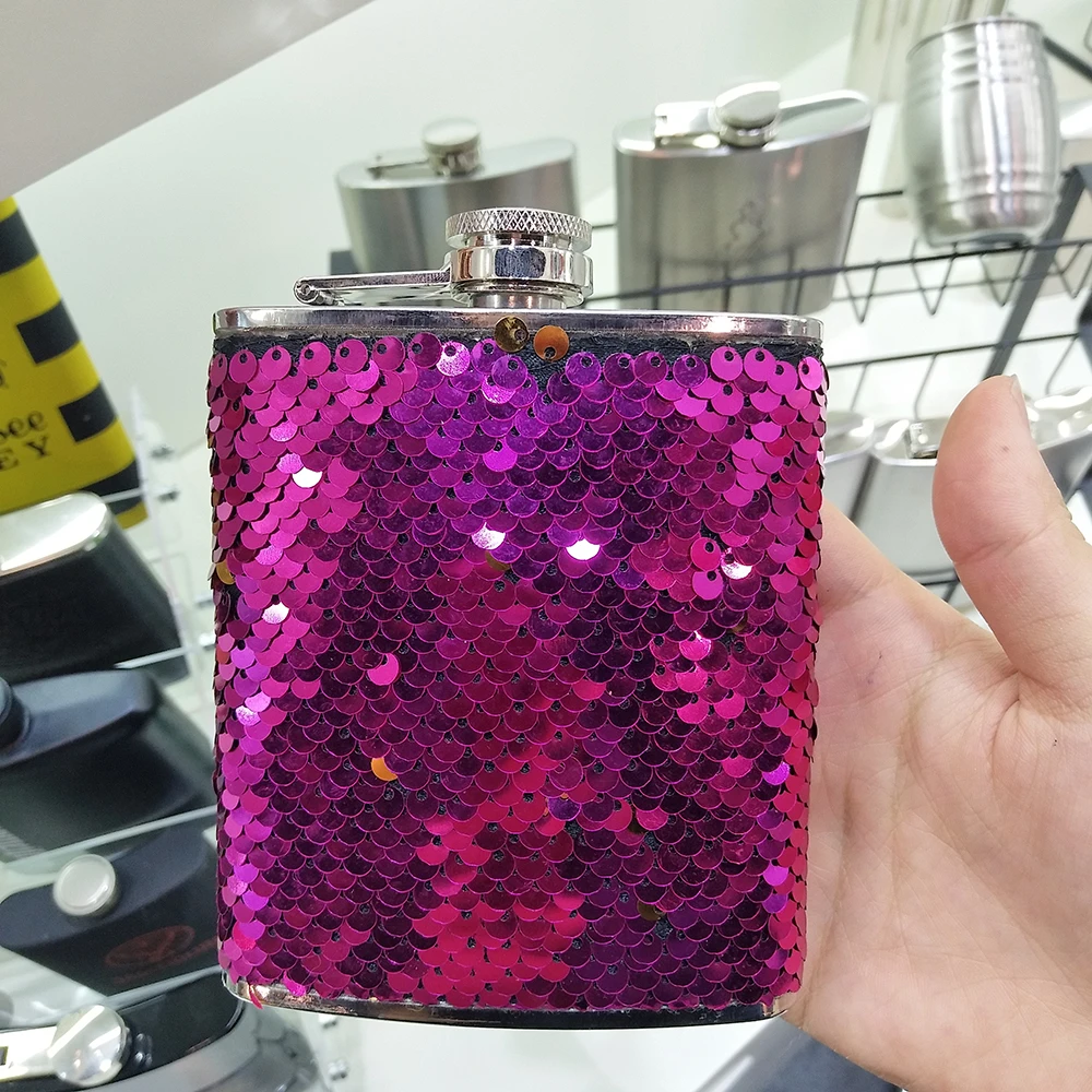 Funny novelty personalized Birthday mermaid stainless steel hip flask