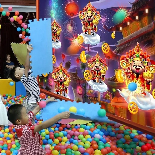 3D interactive wall projector, interactive ball pool game for playground.