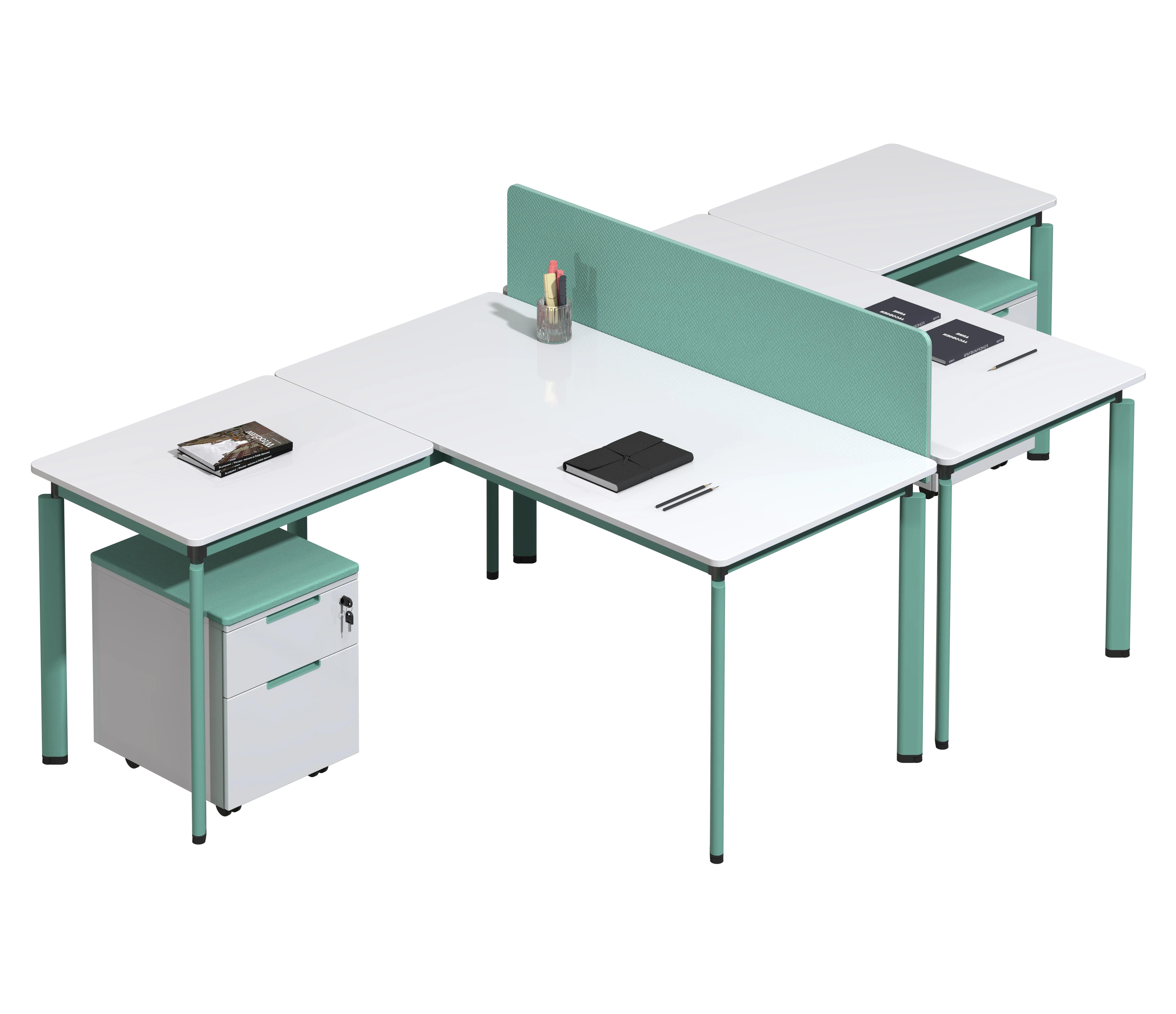 Modern office furniture fashion table L-shape steel desk base cast iron executive metal table base pedestal desk