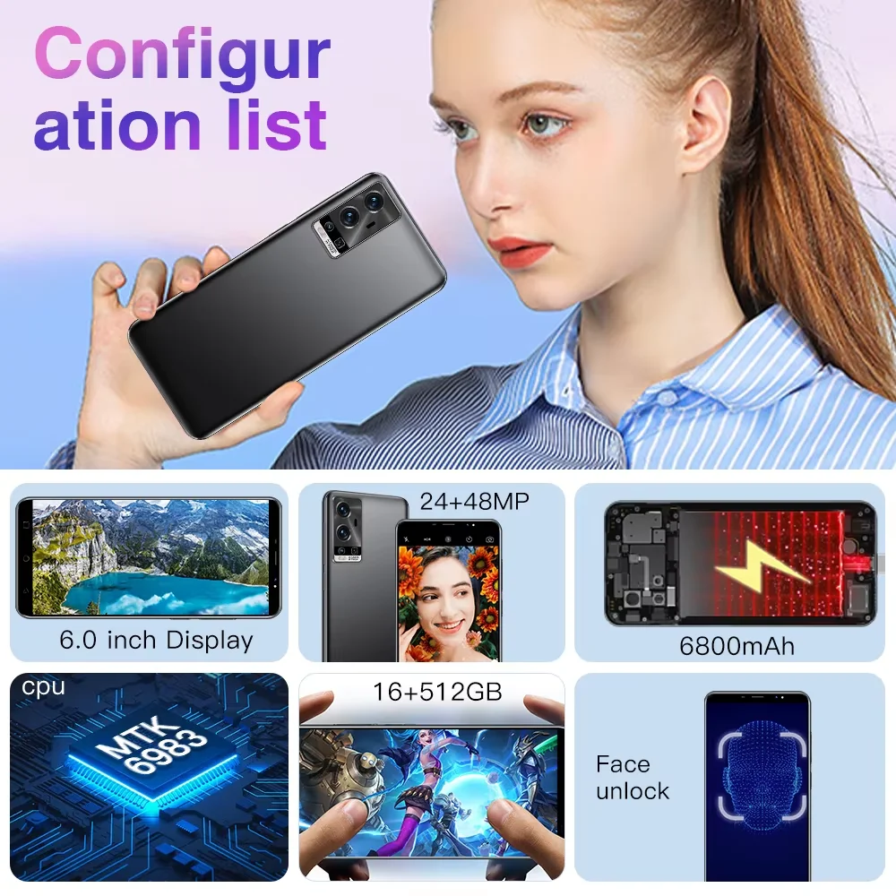 Hot Selling cell phone 5 inch 512mb+4gb Screen large memory smartphone Global GSM 3G mobile phones