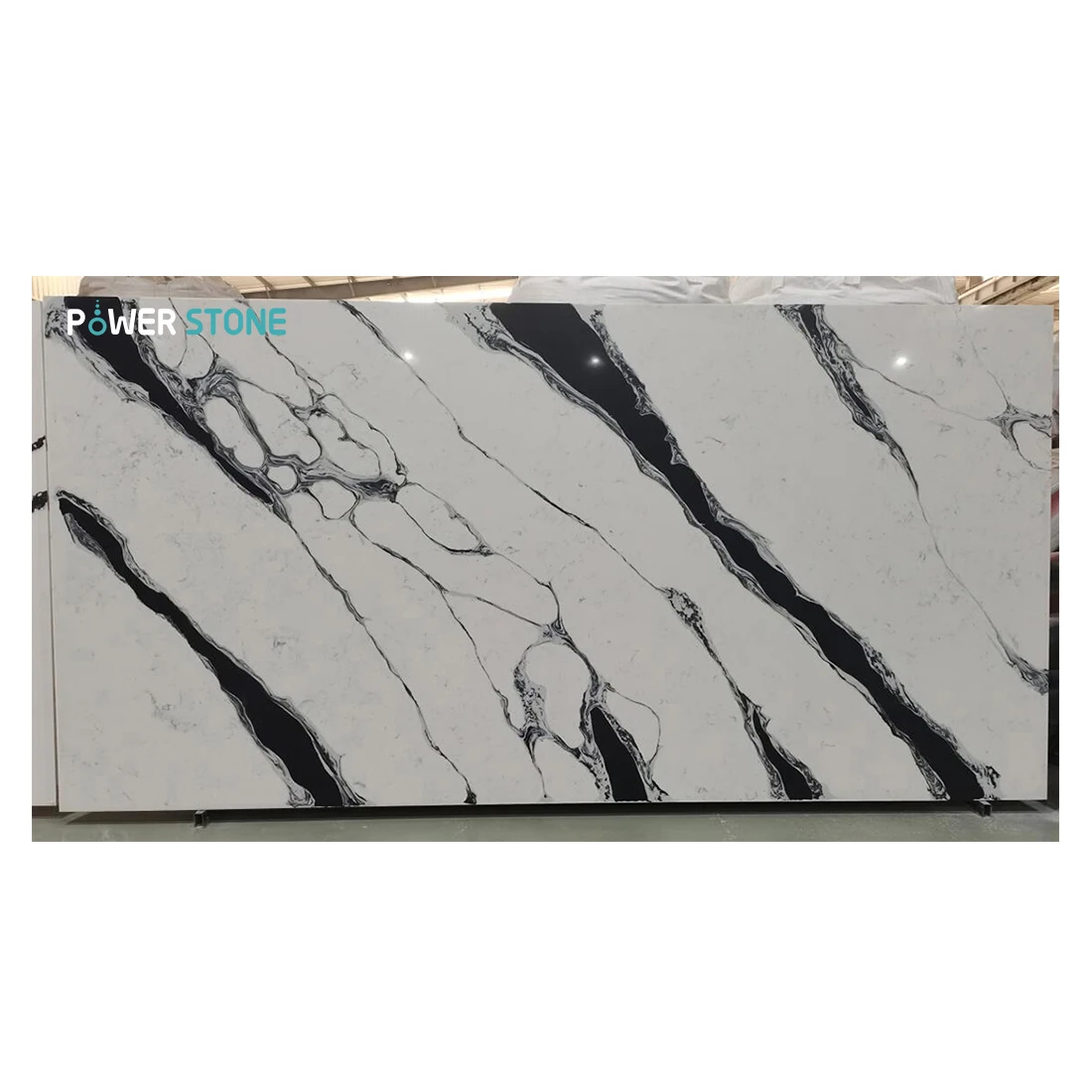 POWER STONE Calacatta Quartz Slab Kitchen Countertop Artificial Marble Porcelain Tiles Quartzite Slab Marble Sheet GEMA5023-2