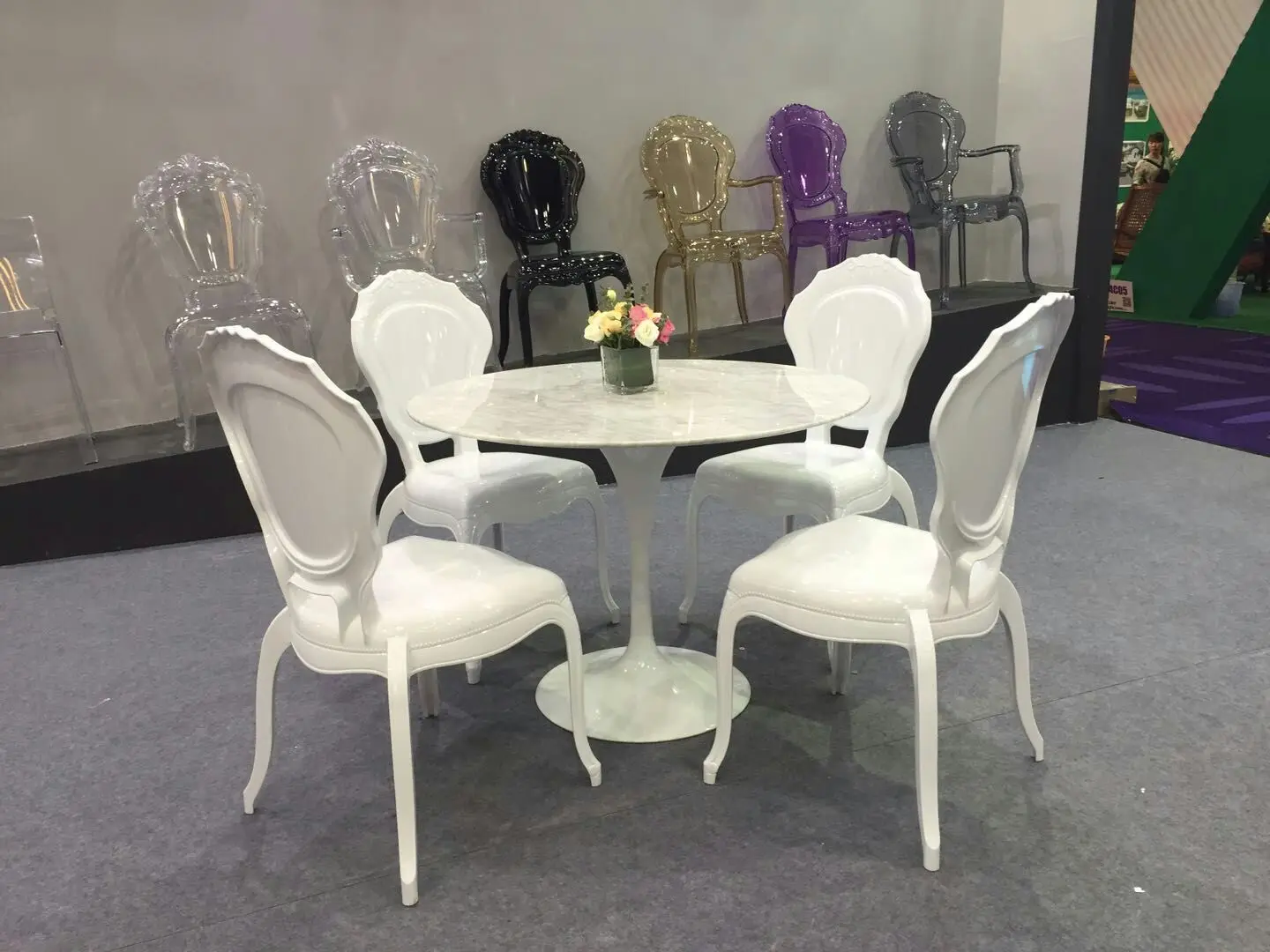 Stackable resin white princess chair for events