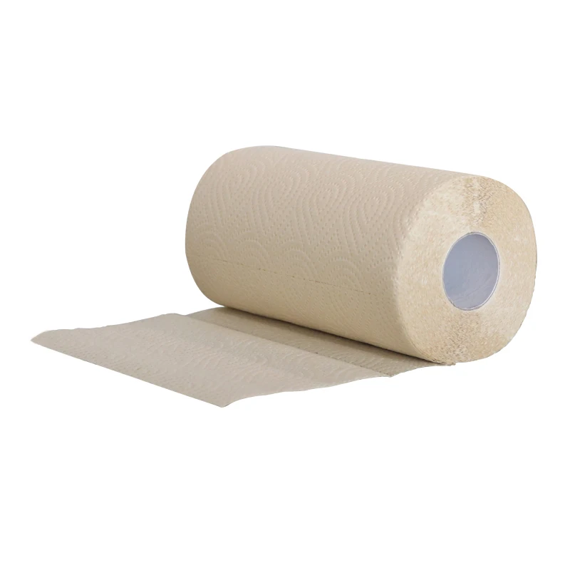 SDG Certified Eco Friendly Plastic Free Packaging Unscented Unbleached Bamboo Pulp Kitchen Roll Paper Towel