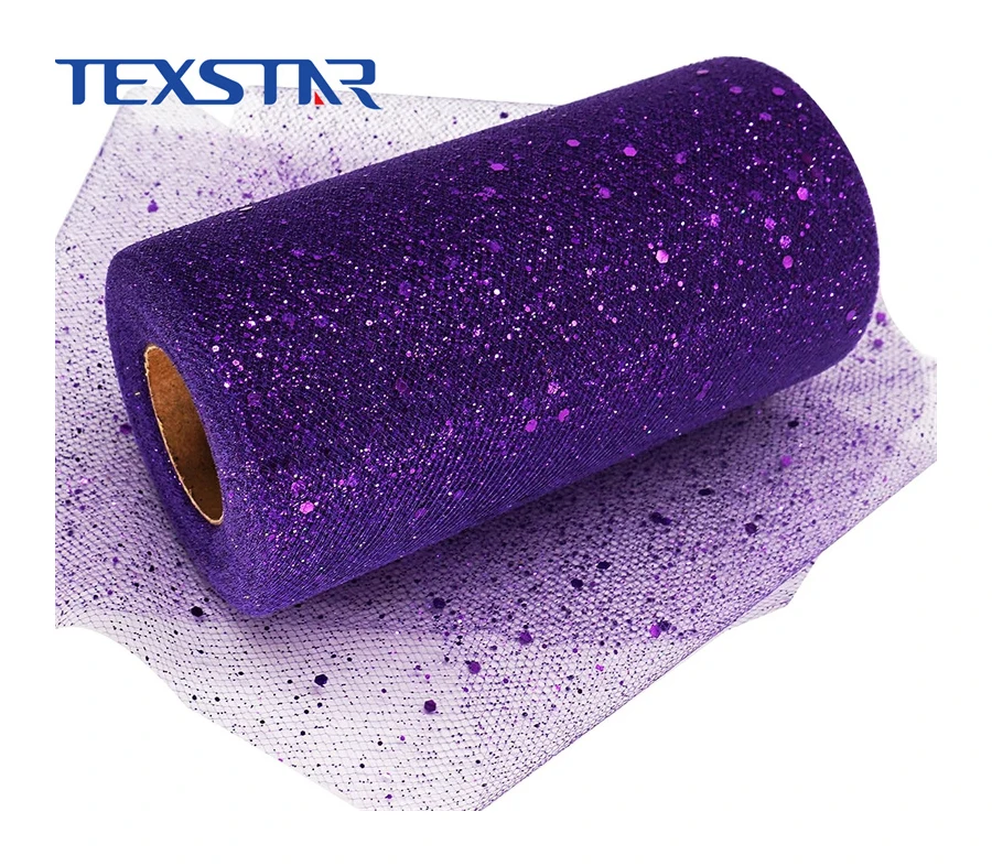tulle roll 6inch x 50yards with shiny glitter and sequins for tulle bow tutu decoration diy