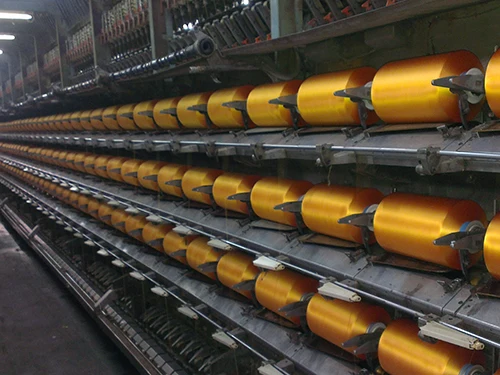 
Polyester DTY 450d 144f Trilobal Bright Dope Dyed Gold Colors Yarn Carpet Yarn 