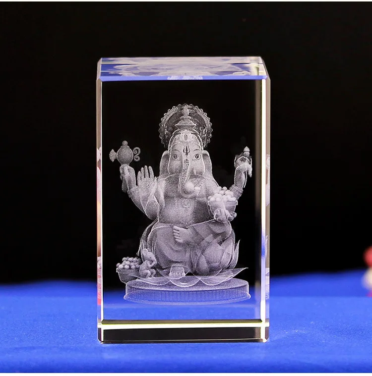 Hindu Elephant God Ganapati Vinayaka Ganpati Ganesh Gift Indian Idol Statue Crystal Ganesha