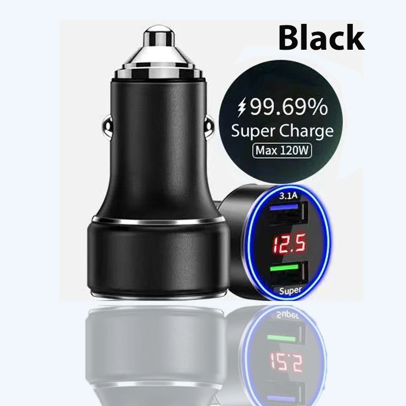 Original 120W Car Charger Adapter Fast Charging PD Usb C 20W Dual Port With Voltage Monitor Trending Products 2022 New Arrivals
