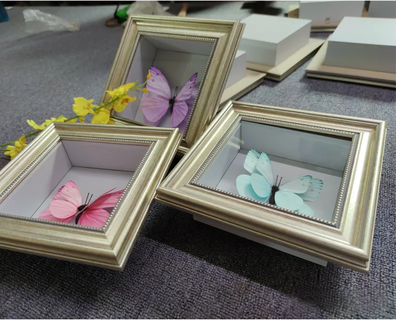 Пользовательские европейские бессмертные Цветочные фоторамки полые утолщенные рамки растения рамки сухого цветка хранения 3d Тени коробка фото fr