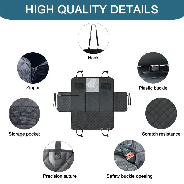 GeerDuo Pet Customize Extra Large Foldable Waterproof Dog Car Back Seat Extender Hard Bottom Covers for Large Dogs