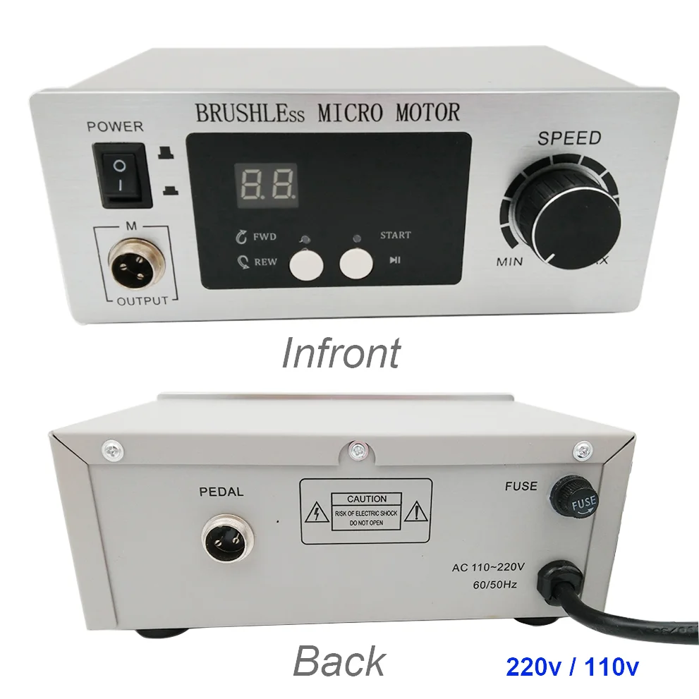 Dental Lab Equipment Micromotor 70000 RPM Micromotor Pedal Control Strong with High Speed Brushless Handpiece