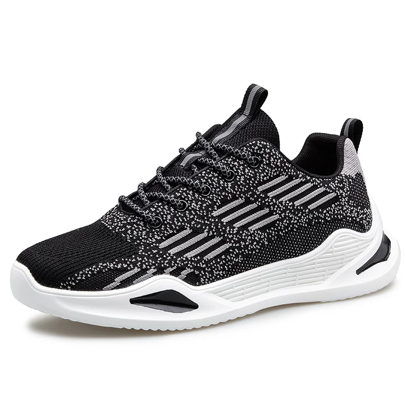 Летняя новинка, мужская спортивная обувь, обувь из сетчатого материала дышащие Спортивные кроссовки в повседневном стиле на толстой подошве; Летающая тканая обувь для бега