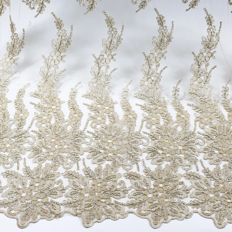 Newest wholesale European custom tulle embroidery 3D lace fabric for Evening dresses & Clothes