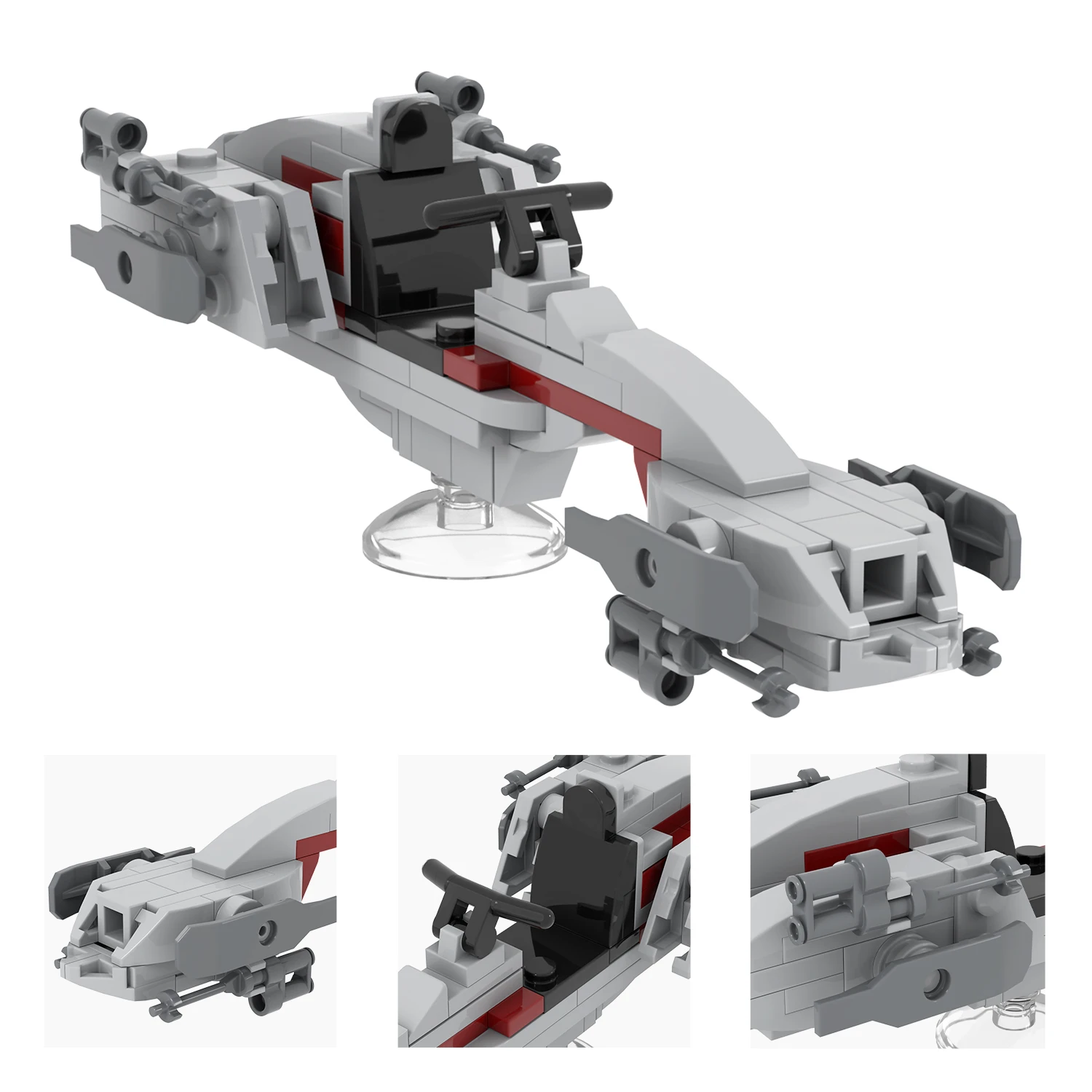 MOOXI Transporter Clone Speeder корпусный велосипед летающий мотоцикл снегоход тредспидер переноска космические войны кирпич детская игрушка
