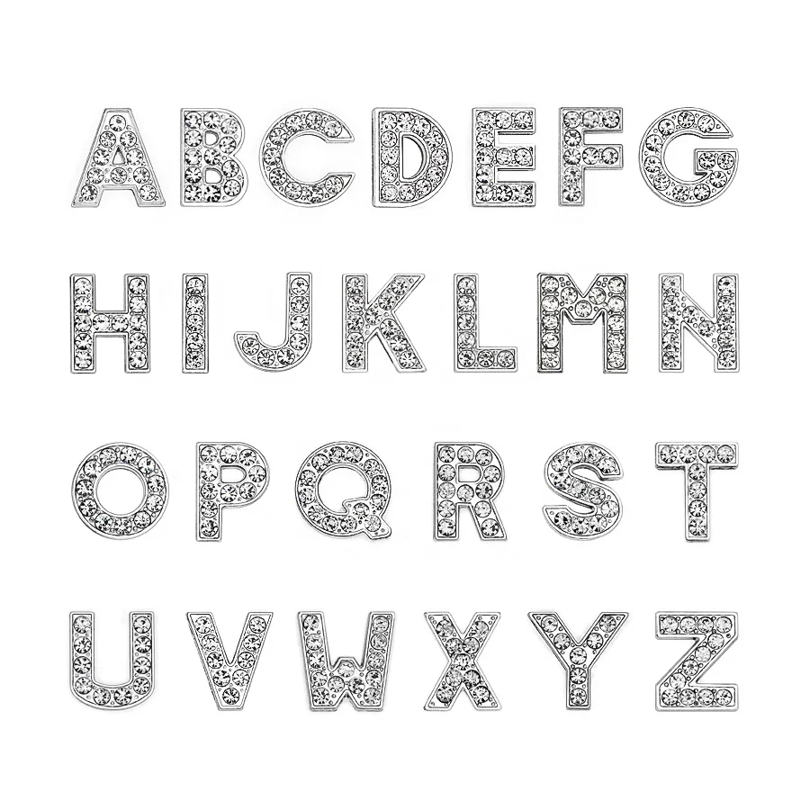 DIY accessory 10mm Rhinestone Slide Letters Alphabet Slide Charms Numbers 5 Options Can Choose