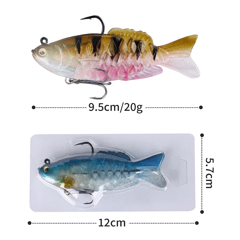 WEIHE 9.5cm 20g 5colors artificial soft fishing lure PVC fishing bait with lead inside soft fish lures for saltwater freshwater