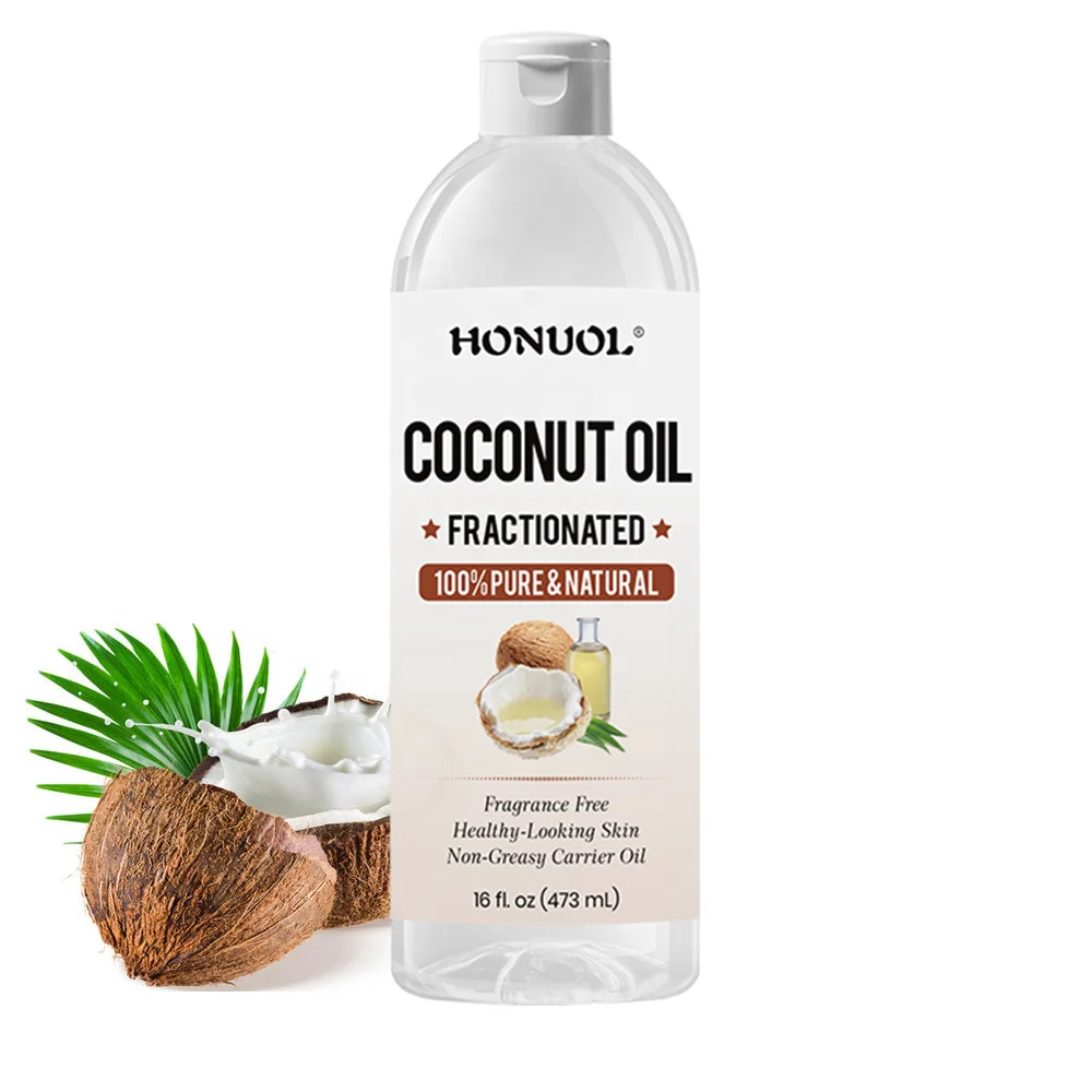 
 OEM 100% натуральное чистое масло для массажа и тела холоднопрессованное Фракционное кокосовое масло для волос и кожи  