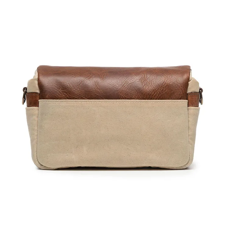 
Leather Flap Casual Waterproof Canvas Messenger Bag Camera Bag 