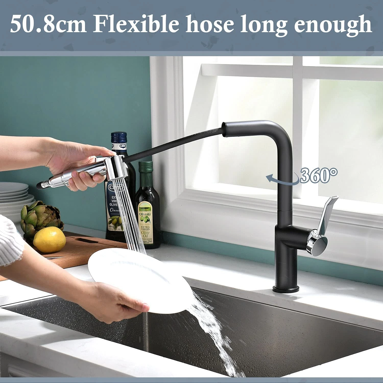 High Quality Magnetic Docking Chrome with 2-Way Sprayer Kitchen Sink Pull Out cUPC Kitchen Faucet