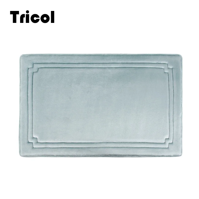 Tricol Memory Foam Bath Mat Machine Washable Non Slip Absorbent Super Cozy Velvet Bathroom Rug Carpet