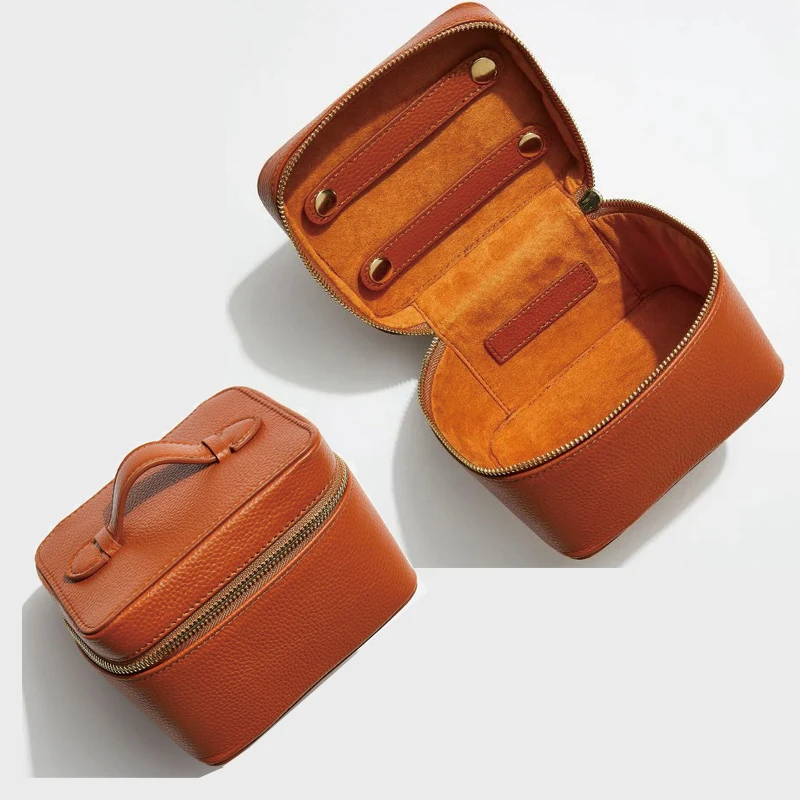Personalised leather accessories customised new vintage jewelry storage box portable travel pu leather jewellery box with handle