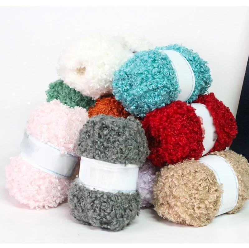 Charmkey Best price 100g 100% Polyester Fancy Feather Fluffy Teddy Yarn for Hand Knitting