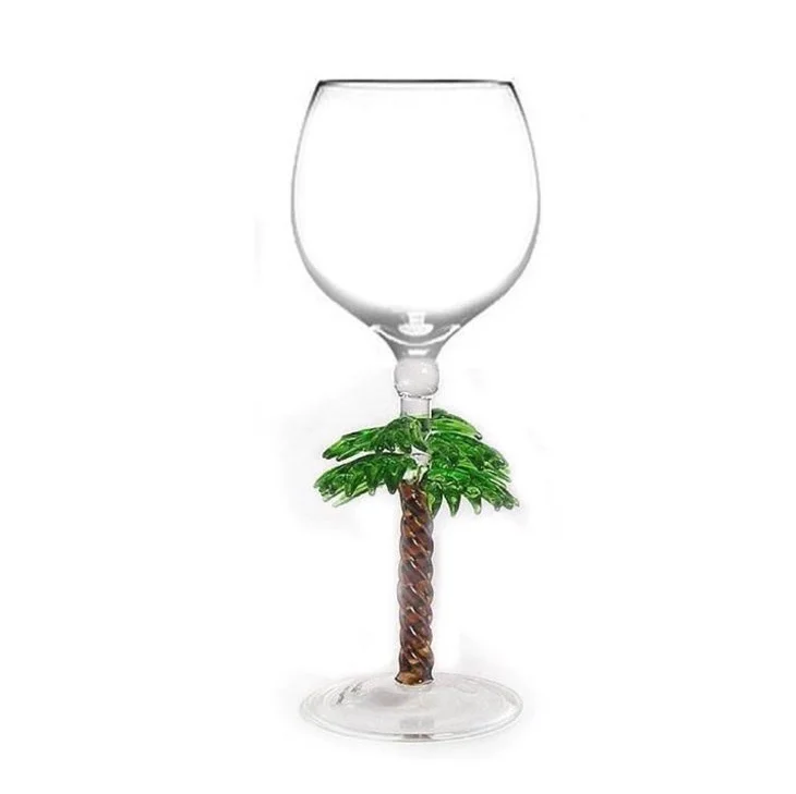 Custom Handblown Heat Resistant Antique Colored Borosilicate Glass Christmas Tree Wine Glass Cup for Home and Bar Drinkware