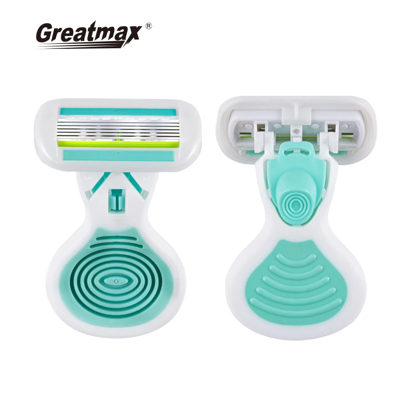 Лезвий бритвы одноразовый бритвенный станок с смазочная полоса проходит по всей длине) и очень резиновой ручкой женские портативный бритва