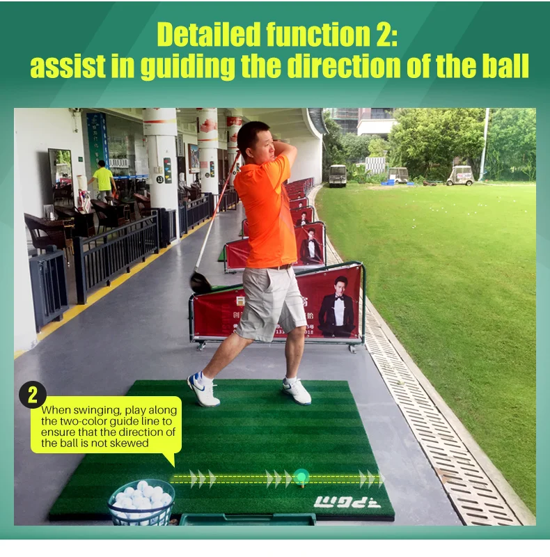 Wholesale artificial grass golf driving range use 3D spring 2 colors short grass thicken non-slip guide hitting mat