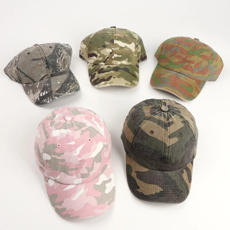Wholesale Hunting Quality Stone Washed Cotton Camo Tactical Caps Baseball Caps