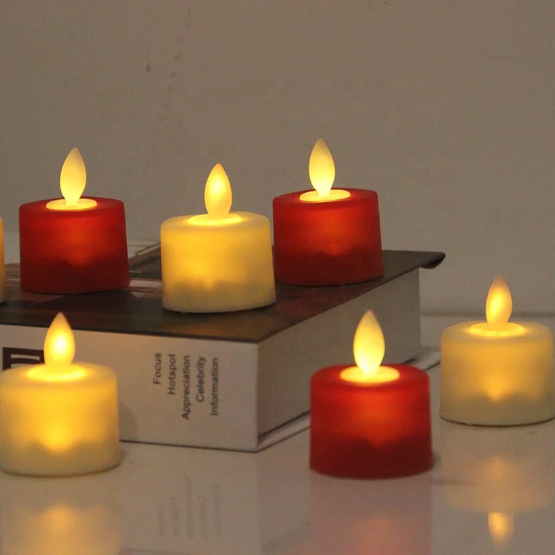 Wholesale votive battery operated plastic flameless religious mini led tea lights candles with moving flameless