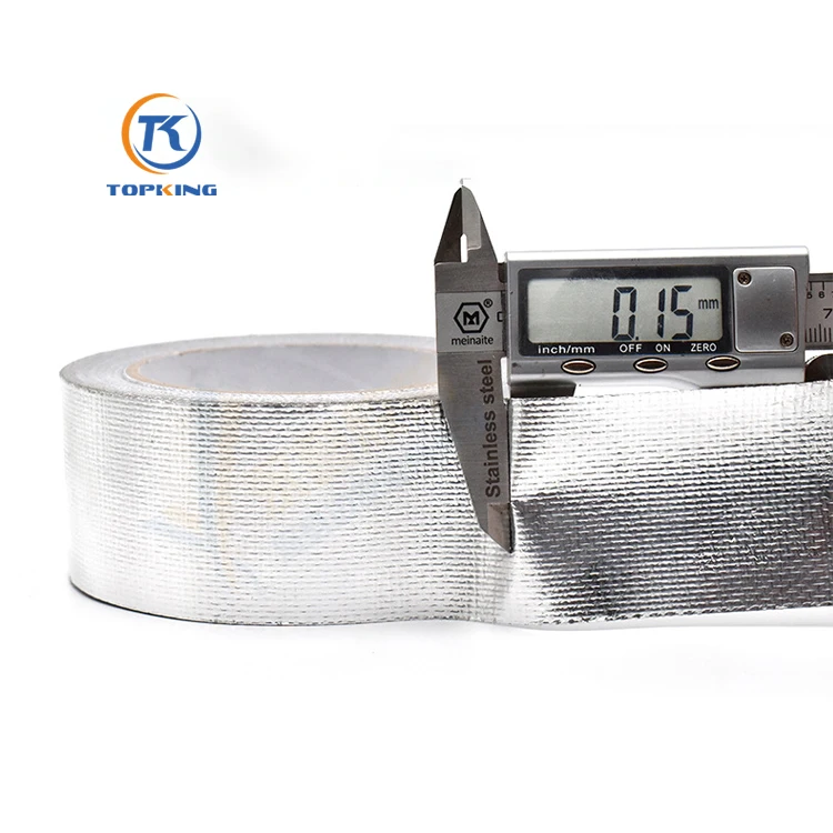 Industrial & Home Use Heat-Resistant Self-Adhesive Reinforced Fiberglass Silver Aluminum Foil Tape