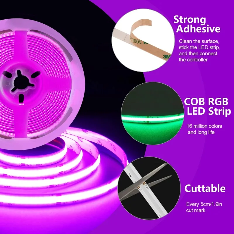striscia led argb wrgb 24v multicolore con telecomando led striscia custodia luci esterno ip66 impermeabile striscia led cob
