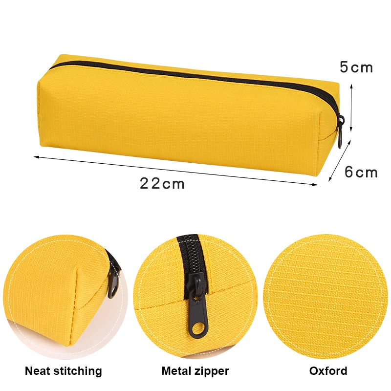 Custom Logo Solid Color Pen Case Bag Large Capacity Beautiful Cute Pen Pencil Pouches Case for Girls School