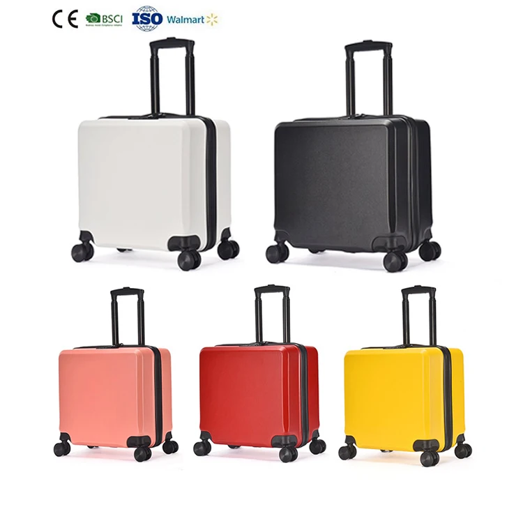 18 Inch ABS pure color series carry on business travel rolling luggage airport cabin suitcase on wheel