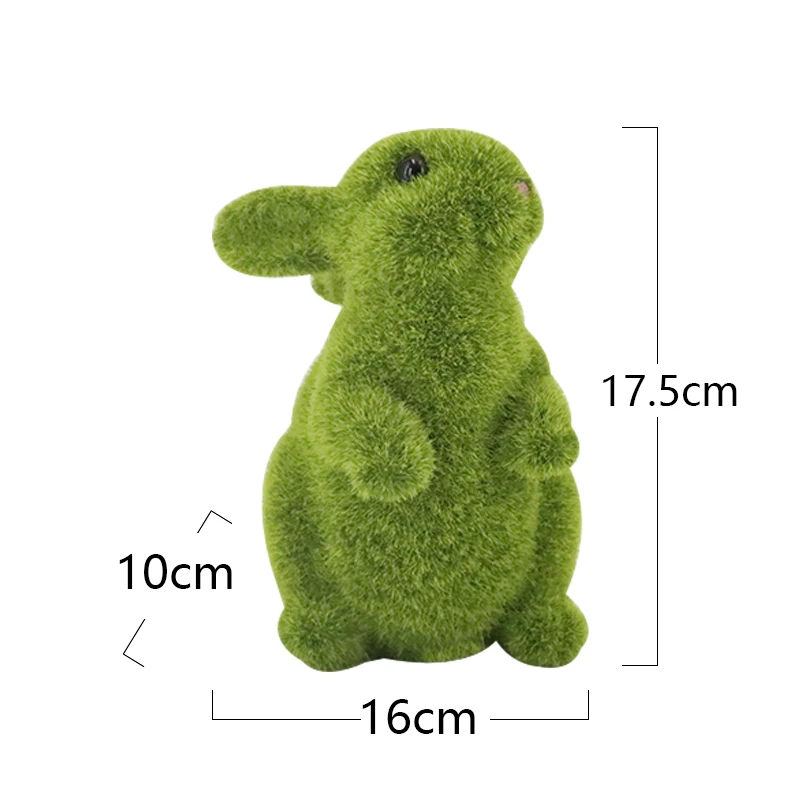 Handmade Resin Easter Faceless Doll Easter Plush Dwarf Moss Rocks Flocking Rabbit Handiwork Plush Dwarf Home Desk Ornaments