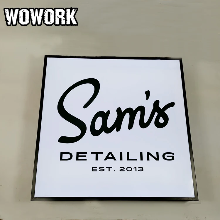 2024 WOWORK outdoor led aluminum advertising wall hanging front shop sign letter light box for store window display