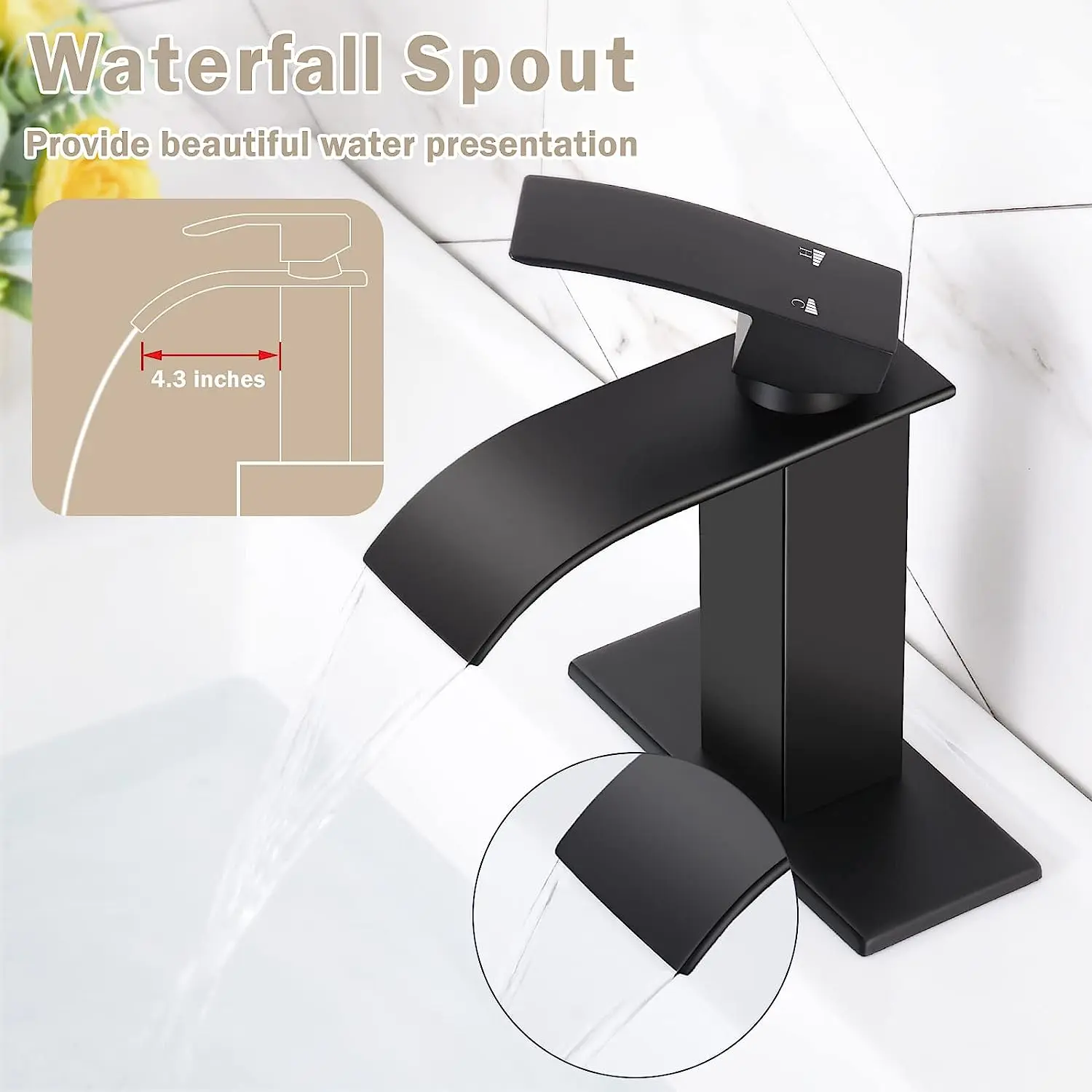 Lead Free Gold Brass Wash Face Bathroom Sink Faucets PVD Mixer Basin Mixer Anti-Scratch Water Tap Black Basin Faucets