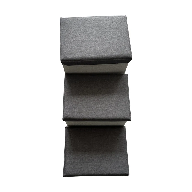 Foldable Pet Stairs 4 Steps Storage Box Dog Stairs Climbing Ladder with Storage for High Beds