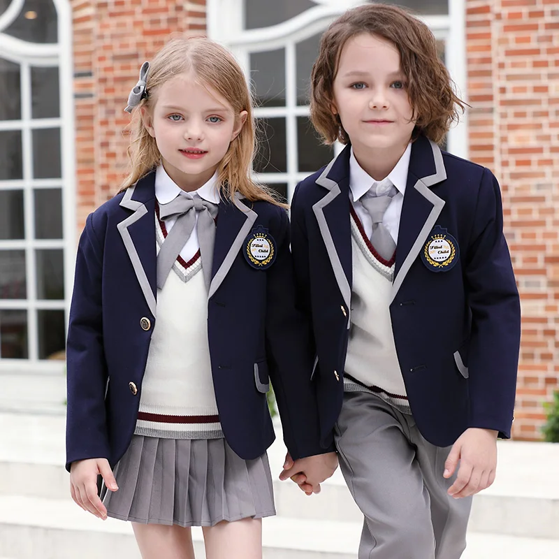 2022 kids clothing  party clothing set 5 pieces for primary and secondary school students kids school uniforms